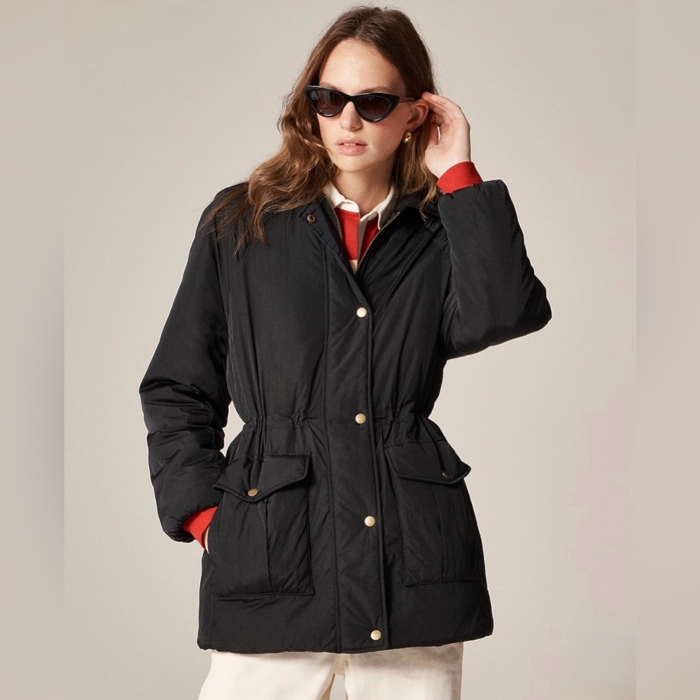NWT! | J. CREW Women’s Puffer Barn Jacket with PrimaLoft | Black | Size XS - Picture 2 of 16